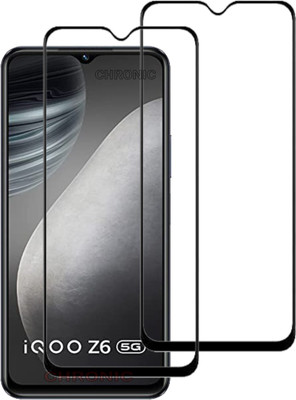 AKSHUD Edge To Edge Tempered Glass for iQOO Z6 5G(Pack of 2)