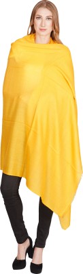 R. Shah Trading Co. Wool Self Design Women Shawl(Yellow)