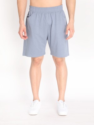 CHKOKKO Solid Men Grey Casual Shorts