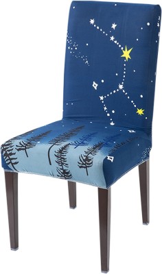 HOKiPO Polyester Abstract Chair Cover(Blue Pack of 1)