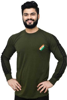 RD Typography Men Round Neck Dark Green T-Shirt