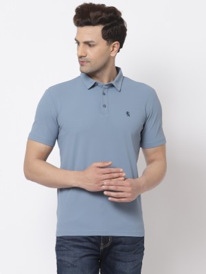 RED TAPE Solid Men Polo Neck Blue T-Shirt