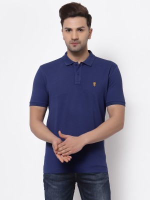 RED TAPE Solid Men Polo Neck Dark Blue T-Shirt