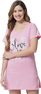 Trendy World Printed Women Round Neck Pink T-Shirt