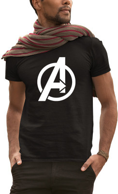 Fashion And Youth Printed Men Round Neck Black T-Shirt