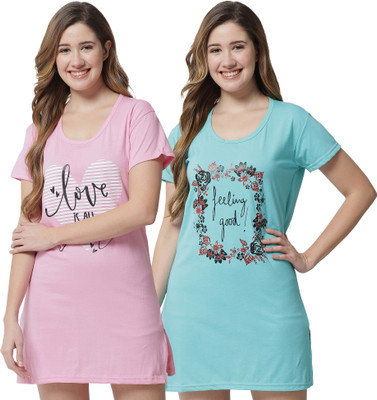 Fit N Fame Printed Women Round Neck Multicolor T-Shirt