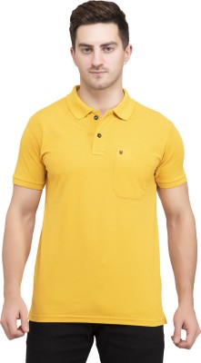 PRORIDERS Solid Men Polo Neck Gold T-Shirt