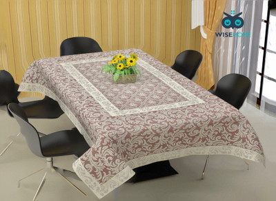 WiseHome Solid 6 Seater Table Cover(Maroon, Polyester)