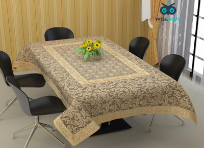 WiseHome Solid 8 Seater Table Cover(Gold, Polyester)