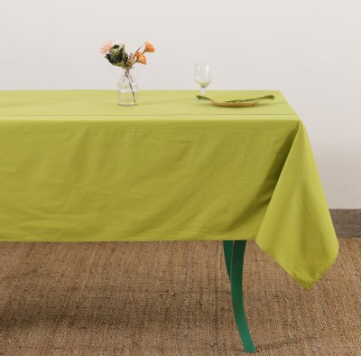 Ravaiyaa - Attitude Is Everything Solid 2 Seater Table Cover(Neon Green, Cotton)