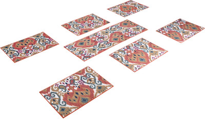 VHC Rectangular Pack of 7 Table Placemat(Multicolor, Cotton)