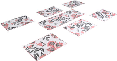 VHC Rectangular Pack of 7 Table Placemat(Peach, Cotton)