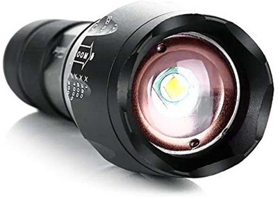 Small Sun Electric small chargeable emergency 5 mode torch bright LED flashlight Torch(Black, 15 cm, Rechargeable)
