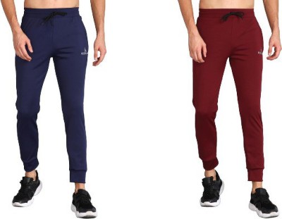 KIZAAR Solid Men Blue, Maroon Track Pants