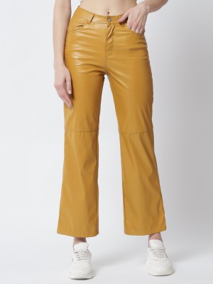KOTTY Regular Fit Women Yellow Trousers