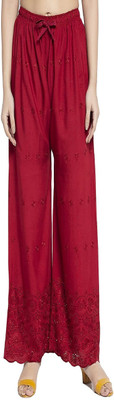 fheo Regular Fit Women Maroon Trousers