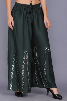 DCR Regular Fit Women Green Trousers