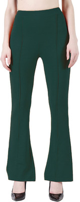 Mehrang Regular Fit Women Dark Green Trousers