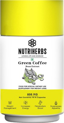 Nutriherbs Green Coffee Beans Capsules Boosts Metabolism,Helps Weight Management(90 Capsules)