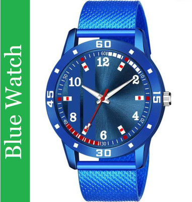 PZOZ Blue Numeric Case With Luxurious Blue PU Belt Analog Watch - For Men Analog Watch  - For Men