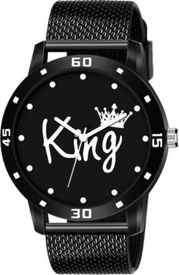 NEWMODIFIED NEW KING AND PU STRAP BLACK WATCH FOR BOY Analog Watch  - For Men