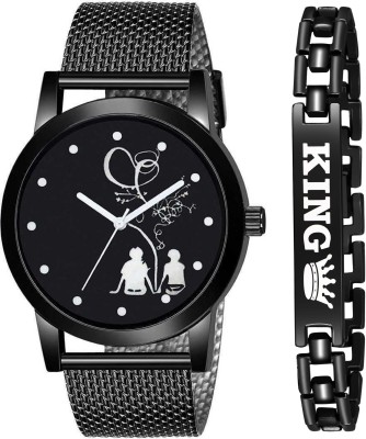 NEWMODIFIED NEW GENRATION DIAL PASTED IN ROMANCE ADN BRC KING COUPLE DESIGN WATCH FOR BOY Analog Watch  - For Men