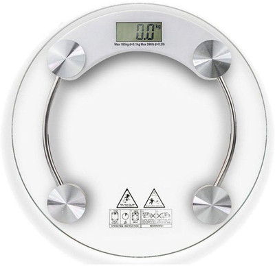 SMIC Digital Glass Weighing Round Personal weighing scale Weighing Scale(Transparent)