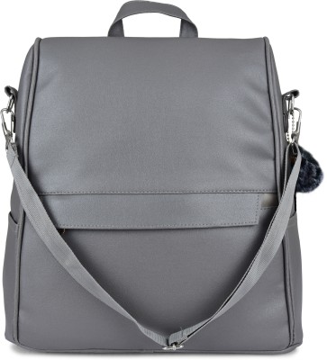 LAVITRA Women Backpack Purses PU Leather Anti-theft Rucksack Casual Shoulder Satchel Bag 10 L Backpack(Grey)