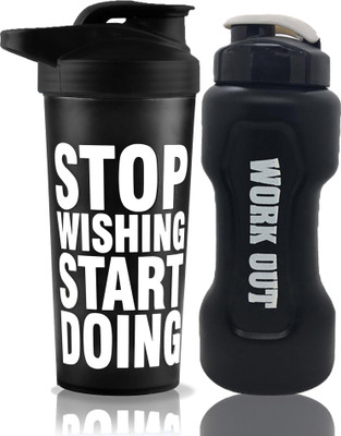 TRUE INDIAN 700 ml Plastic Shaker(Pack of 2, Black)