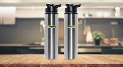 KRISONS 1000 ml Steel Sipper(Pack of 2, Silver)