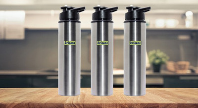 KRISONS 1000 ml Steel Sipper(Pack of 3, Silver)