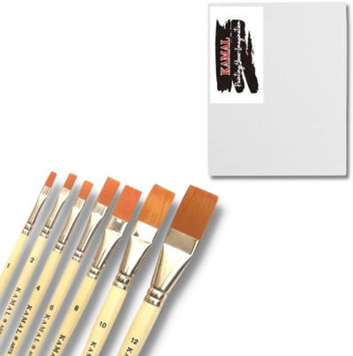 KAMAL CANVAS Cotton Medium Grain Board Canvas (Set of 8)(White, Cream)