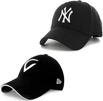 Brostin Embroidered, Solid, Self Design, Applique Sports/Regular Cap Cap(Pack of 2)