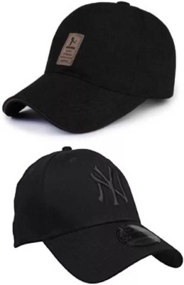 Rozti Embroidered, Solid, Self Design, Applique Sports/Regular Cap Cap(Pack of 2)