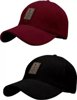 Brostin Applique, Solid, Self Design Sports/Regular Cap Cap(Pack of 2)