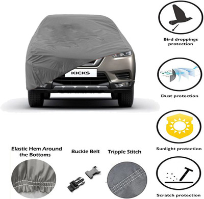 DING-DONG Car Cover For Nissan Kicks (Without Mirror Pockets)(Grey)