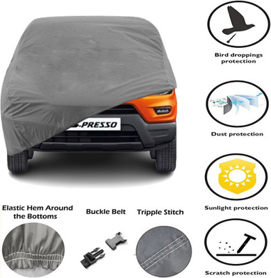 AT Mark Car Cover For Maruti Suzuki S-Presso (Without Mirror Pockets)(Grey)