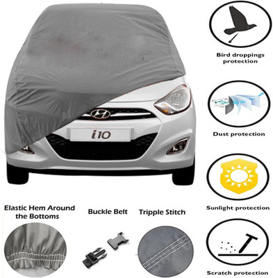 E mart Car Cover For Hyundai i10 (Without Mirror Pockets)(Grey)