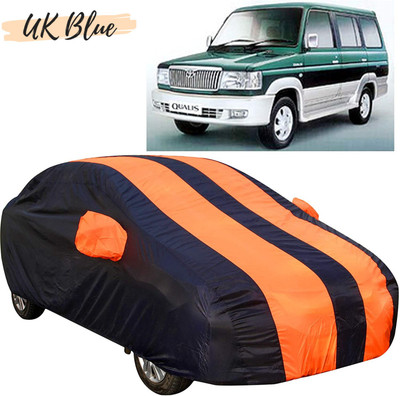 UK Blue Car Cover For Toyota Qualis (With Mirror Pockets)(Orange, For 2004 Models)