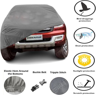 AT Mark Car Cover For Ford Endeavour (Without Mirror Pockets)(Grey, For 2014, 2019 Models)