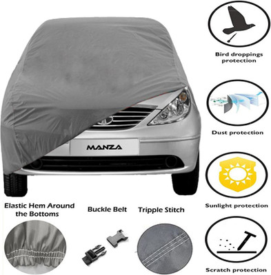 DING-DONG Car Cover For Tata Manza (Without Mirror Pockets)(Grey)