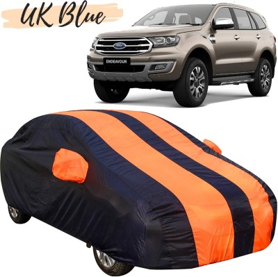 UK Blue Car Cover For Ford Endeavour (With Mirror Pockets)(Orange)