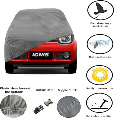 AT Mark Car Cover For Maruti Suzuki Ignis (Without Mirror Pockets)(Grey)