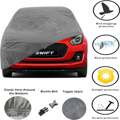 E mart Car Cover For Maruti Suzuki Swift (Without Mirror Pockets)(Grey, For 2018 Models)