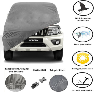 E mart Car Cover For Mahindra Bolero (Without Mirror Pockets)(Grey, For 2017, 2020 Models)