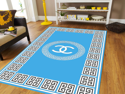 Sparrow world Light Blue Cotton Carpet(5 ft,  X 7 ft, Rectangle)