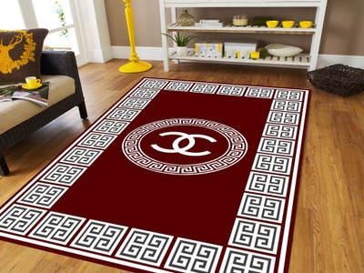 Sparrow world Maroon Cotton Carpet(5 ft,  X 7 ft, Rectangle)