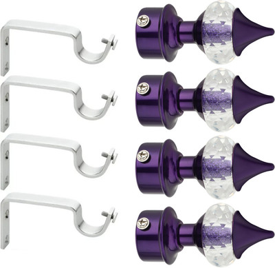 Ghazian Purple Curtain Knobs, Rod Rail Bracket Metal(Pack of 8)