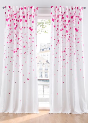 V4S 274 cm (9 ft) Polyester Room Darkening Long Door Curtain (Pack Of 2)(Floral, White)