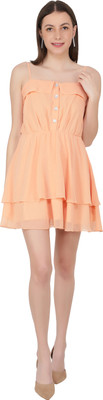 NUEVOSDAMAS Women A-line Pink Above Knee/Mid Thigh Length Dress